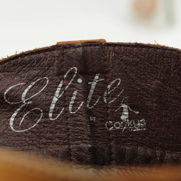 Korkys Womens Eve Western Boot Size 8 Cognac Tan Leather Pointed Block Heel - Picture 10 of 12